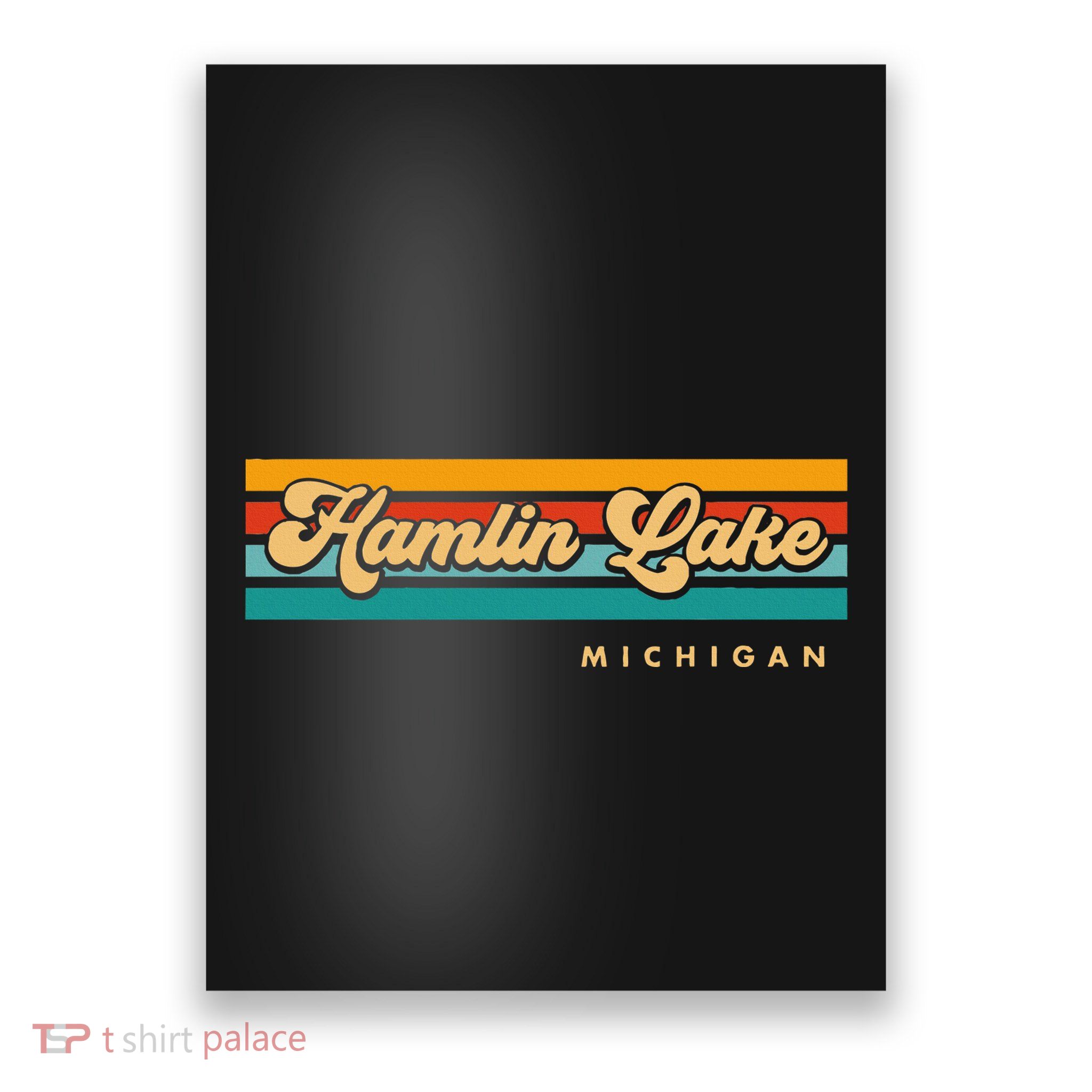 Vintage Sunset Stripes Hamlin Lake Michigan Poster