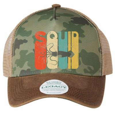 Vintage Style Squid Silhouette Funny Squid Legacy Tie Dye Trucker Hat