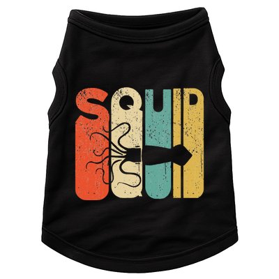 Vintage Style Squid Silhouette Funny Squid Doggie Tank
