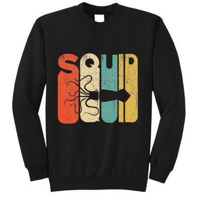 Vintage Style Squid Silhouette Funny Squid Sweatshirt