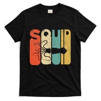 Vintage Style Squid Silhouette Funny Squid T-Shirt