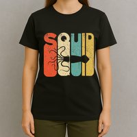 Vintage Style Squid Silhouette Funny Squid T-Shirt