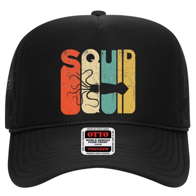 Vintage Style Squid Silhouette Funny Squid Trucker Hat