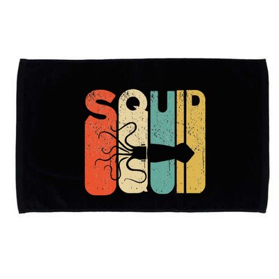 Vintage Style Squid Silhouette Funny Squid Microfiber Hand Towel