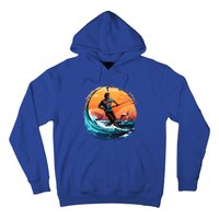 Vintage Sunset Surfing Design Kite Surfing Funny Gift Hoodie