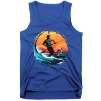 Vintage Sunset Surfing Design Kite Surfing Funny Gift Tank Top