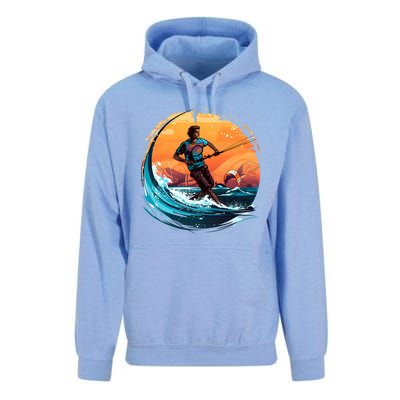 Vintage Sunset Surfing Design Kite Surfing Funny Gift Unisex Surf Hoodie