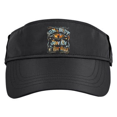 Vintage Somebody Save Me From Myself Floral Skull Retro Adult Drive Performance Visor