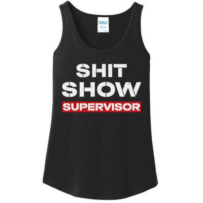 Vintage Shit Show Supervisor Funny Mom Boss Manager Teacher Ladies Essential Tank