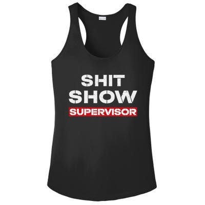 Vintage Shit Show Supervisor Funny Mom Boss Manager Teacher Ladies PosiCharge Competitor Racerback Tank