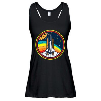 Vintage Space Shuttle Space Lover & Astronomy Stargazer Ladies Essential Flowy Tank