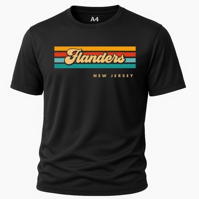 Vintage Sunset Stripes Flanders New Jersey Cooling Performance Crew T-Shirt