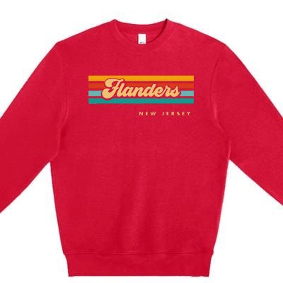 Vintage Sunset Stripes Flanders New Jersey Premium Crewneck Sweatshirt