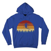 Vintage Sunset Skiing Gift For Skiers Funny Gift Hoodie