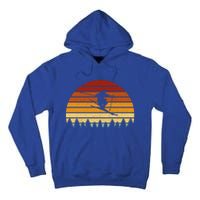 Vintage Sunset Skiing Gift For Skiers Funny Gift Tall Hoodie