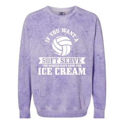 Volleyball Soft Serve Ice Cream Funny Volleyball Player Gift Colorblast Crewneck Sweatshirt