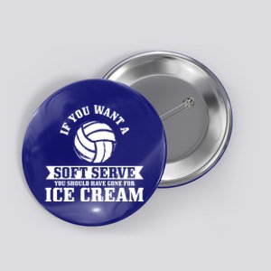 Volleyball Soft Serve Ice Cream Funny Volleyball Player Gift Button