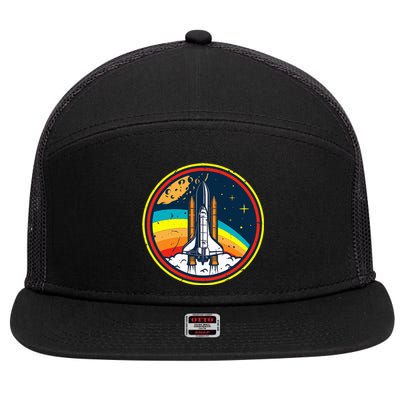 Vintage Space Shuttle Space Lover & Astronomy Stargazer 7 Panel Mesh Trucker Snapback Hat