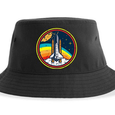 Vintage Space Shuttle Space Lover & Astronomy Stargazer Sustainable Bucket Hat