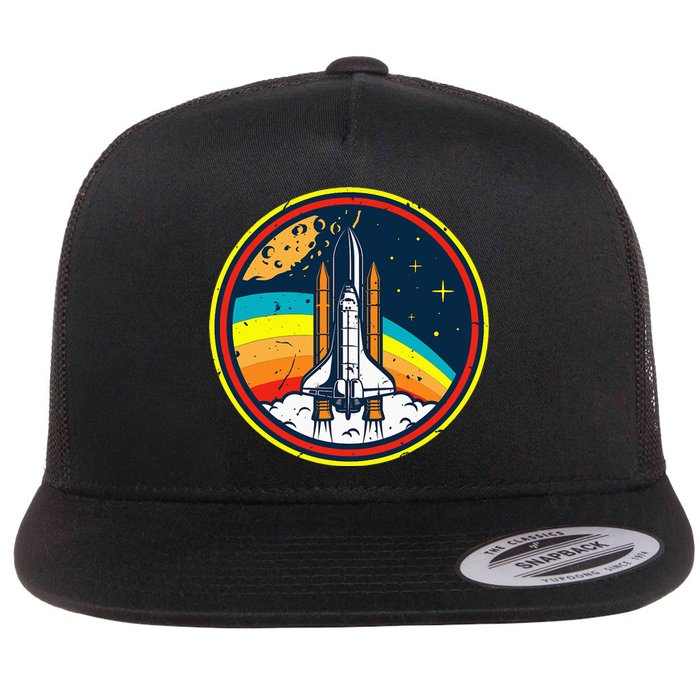 Vintage Space Shuttle Space Lover & Astronomy Stargazer Flat Bill Trucker Hat