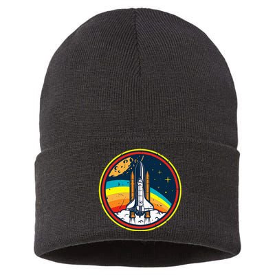 Vintage Space Shuttle Space Lover & Astronomy Stargazer Sustainable Knit Beanie