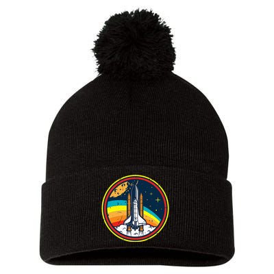 Vintage Space Shuttle Space Lover & Astronomy Stargazer Pom Pom 12in Knit Beanie