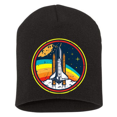 Vintage Space Shuttle Space Lover & Astronomy Stargazer Short Acrylic Beanie