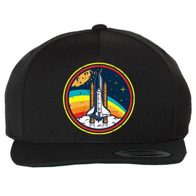 Vintage Space Shuttle Space Lover & Astronomy Stargazer Wool Snapback Cap