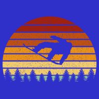Vintage Sunset Snowboarding Gift For Snowboarders Great Gift Apron