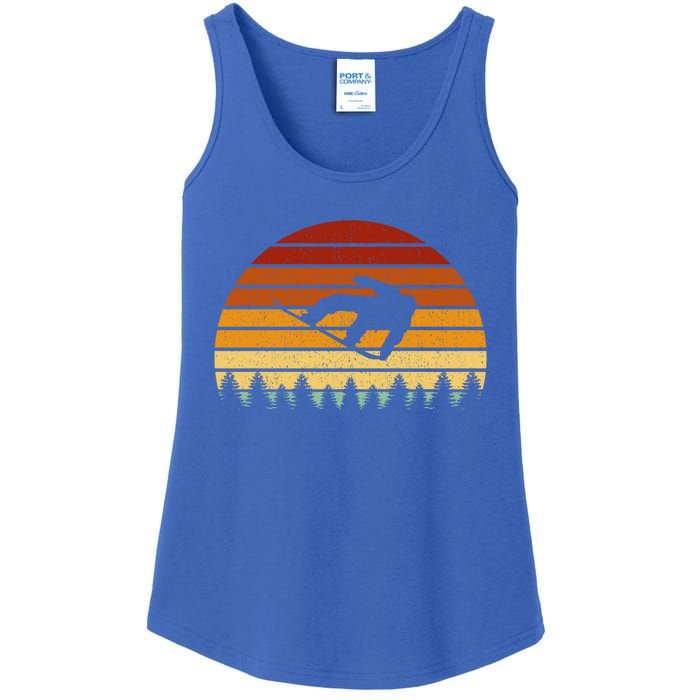 Vintage Sunset Snowboarding Gift For Snowboarders Great Gift Ladies Essential Tank