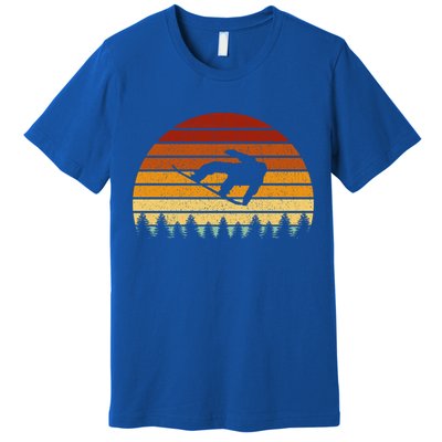 Vintage Sunset Snowboarding Gift For Snowboarders Great Gift Premium T-Shirt