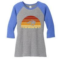 Vintage Sunset Snowboarding Gift For Snowboarders Great Gift Women's Tri-Blend 3/4-Sleeve Raglan Shirt