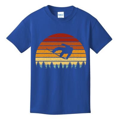 Vintage Sunset Snowboarding Gift For Snowboarders Great Gift Kids T-Shirt