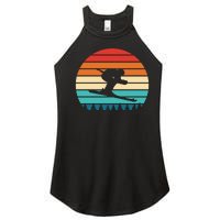 Vintage Sunset Skiing Gift For Skiers Women's Perfect Tri Rocker Tank