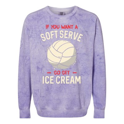 Volleyball Soft Serve Pun Design Colorblast Crewneck Sweatshirt