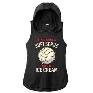 Volleyball Soft Serve Pun Design Ladies PosiCharge Tri-Blend Wicking Draft Hoodie Tank