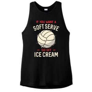 Volleyball Soft Serve Pun Design Ladies PosiCharge Tri-Blend Wicking Tank