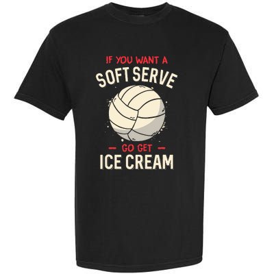 Volleyball Soft Serve Pun Design Garment-Dyed Heavyweight T-Shirt