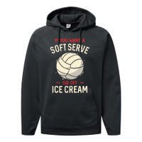 Volleyball Soft Serve Pun Design Performance Fleece Hoodie