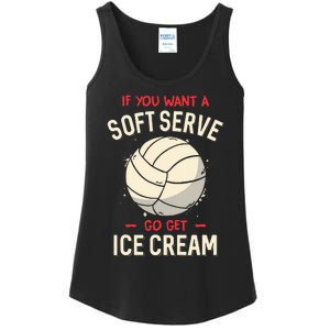 Volleyball Soft Serve Pun Design Ladies Essential Tank