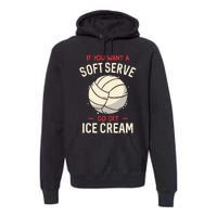 Volleyball Soft Serve Pun Design Premium Hoodie