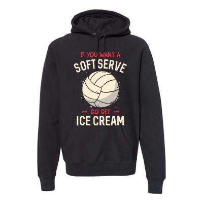 Volleyball Soft Serve Pun Design Premium Hoodie