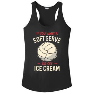 Volleyball Soft Serve Pun Design Ladies PosiCharge Competitor Racerback Tank