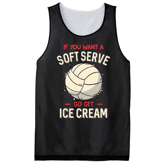 Volleyball Soft Serve Pun Design Mesh Reversible Basketball Jersey Tank