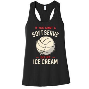 Volleyball Soft Serve Pun Design Women's Racerback Tank