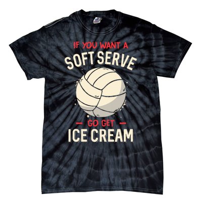 Volleyball Soft Serve Pun Design Tie-Dye T-Shirt