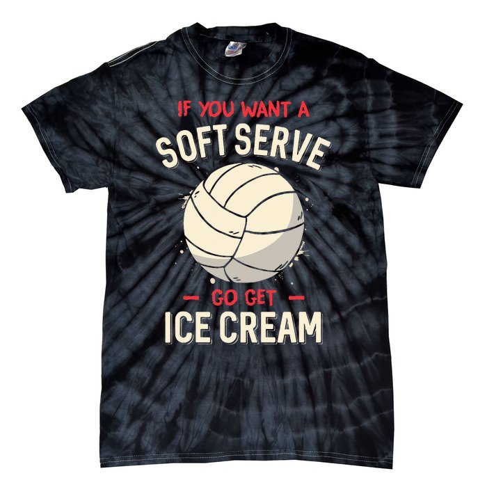 Volleyball Soft Serve Pun Design Tie-Dye T-Shirt