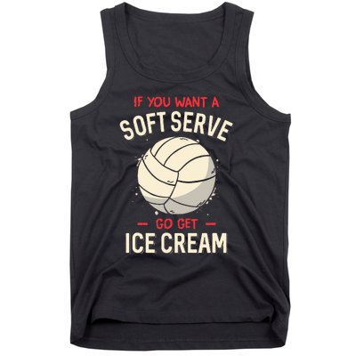 Volleyball Soft Serve Pun Design Tank Top