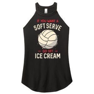 Volleyball Soft Serve Pun Design Women's Perfect Tri Rocker Tank