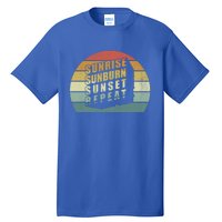 Vintage Sunrise Sunburn Sunset Repeat Country Music Summer Gift Tall T-Shirt